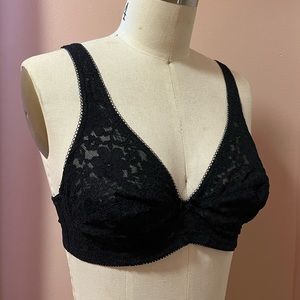 Vintage 1980s Christian Dior black lace bra